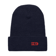 Navy Blue / Red logo Waffle beanie